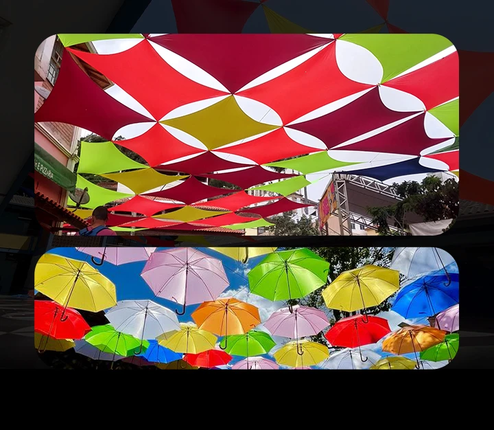 Cenografia com malhas tensionadas e decoração moderna em evento personalizado.